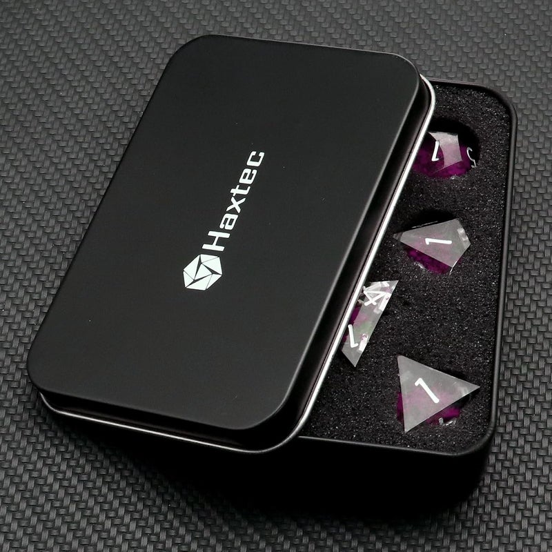 Haxtec Flower D&D Dice Set with Case - Polyhedral Dice, Sharp Edge Resin Dicia for TTRPGs DND Gift - Image 5